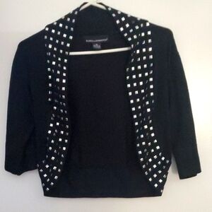 Isabella Rodriguez Black and White Cardigan Crop